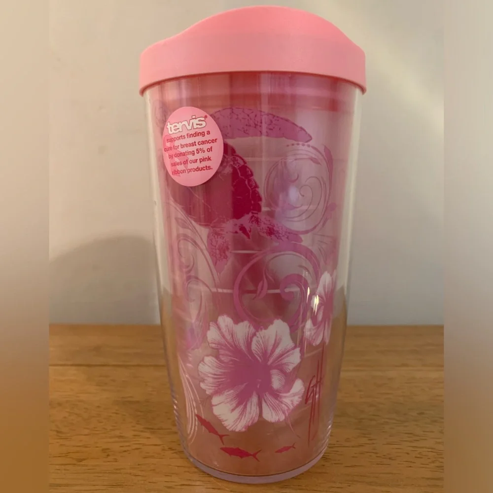 Tervis Tumbler Guy Harvey Pink Ribbon Breast Cancer Awareness Wrap 16oz NEW